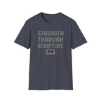 Strength Through Scripture – Bold Faith & Fitness Statement Tshirt
