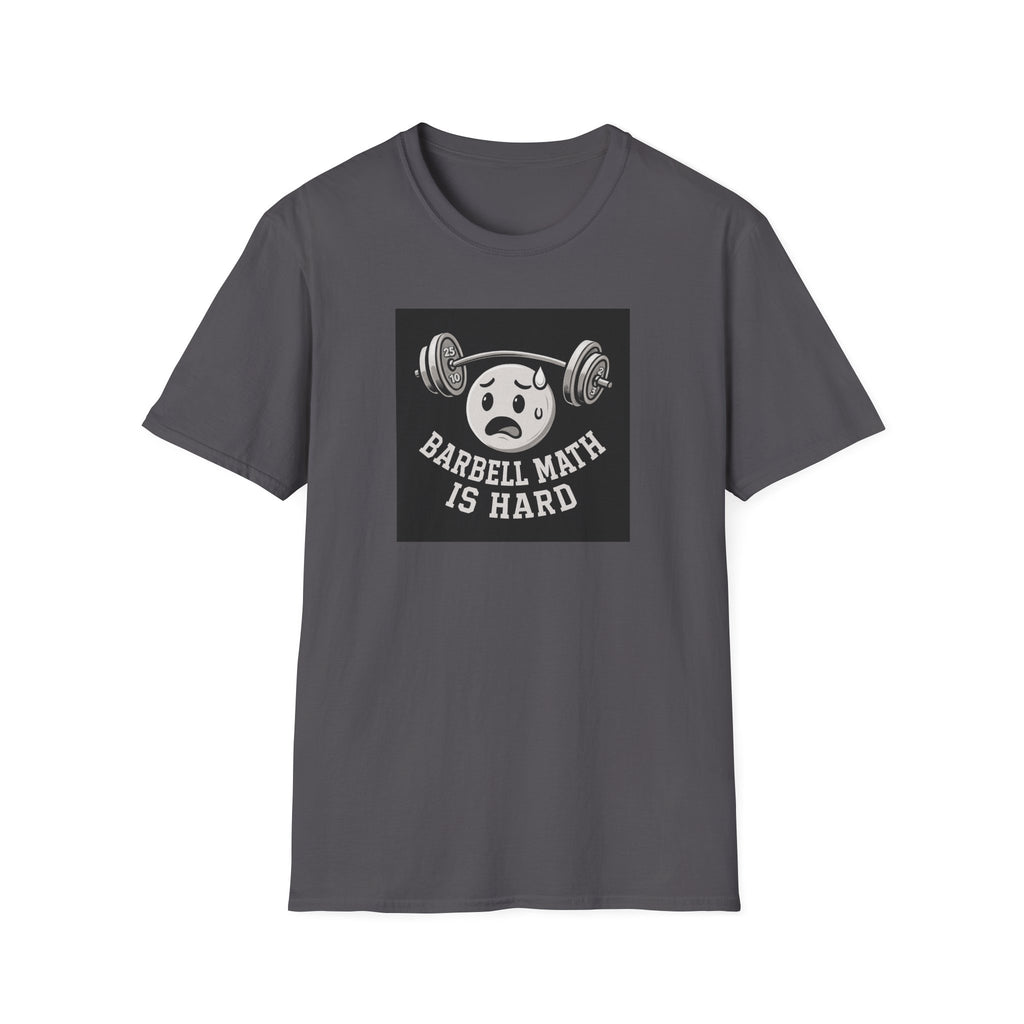 Barbell Math Is Hard – Confused Emoji Gym Tee T-Shirt