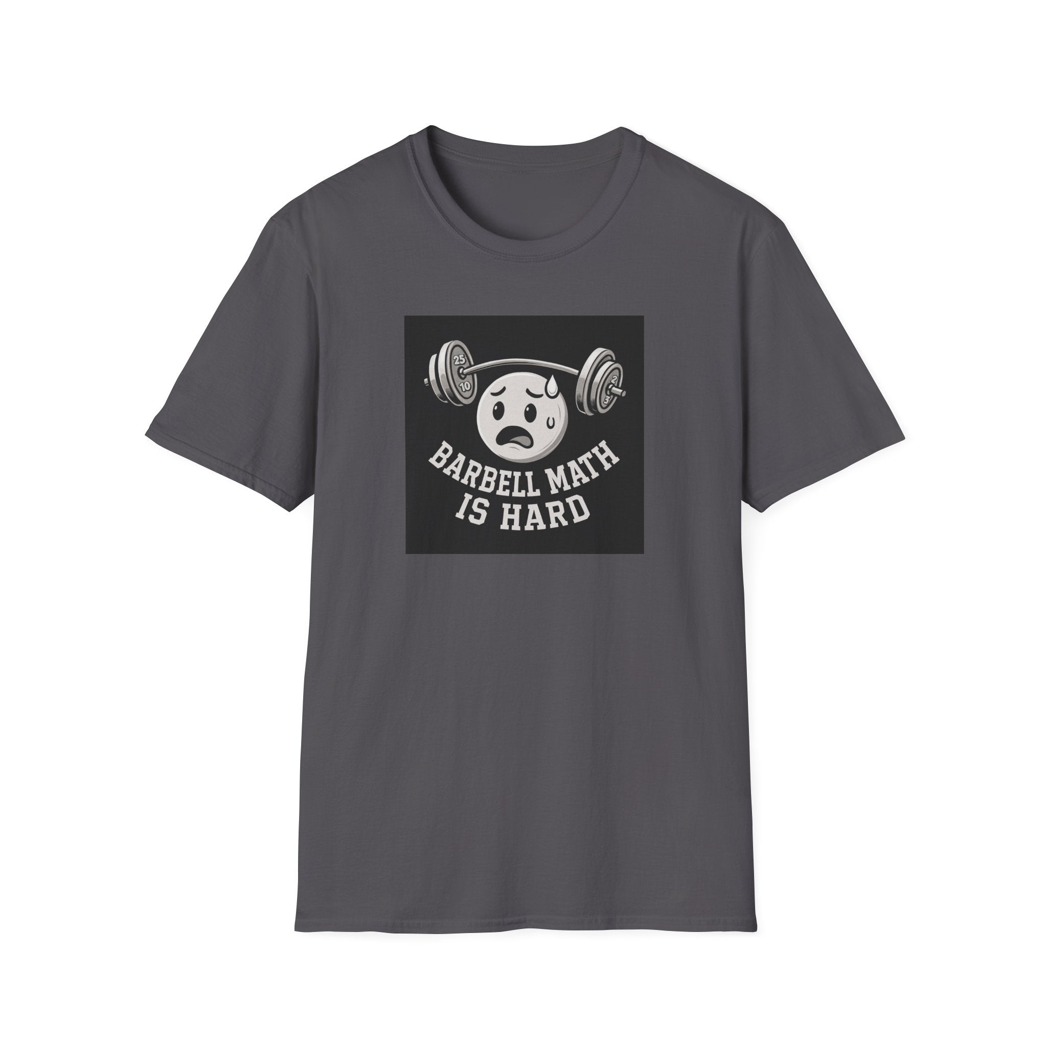 Barbell Math Is Hard – Confused Emoji Gym Tee T-Shirt