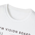 Gym Vision Board – Dark Mode Minimalist T-Shirt
