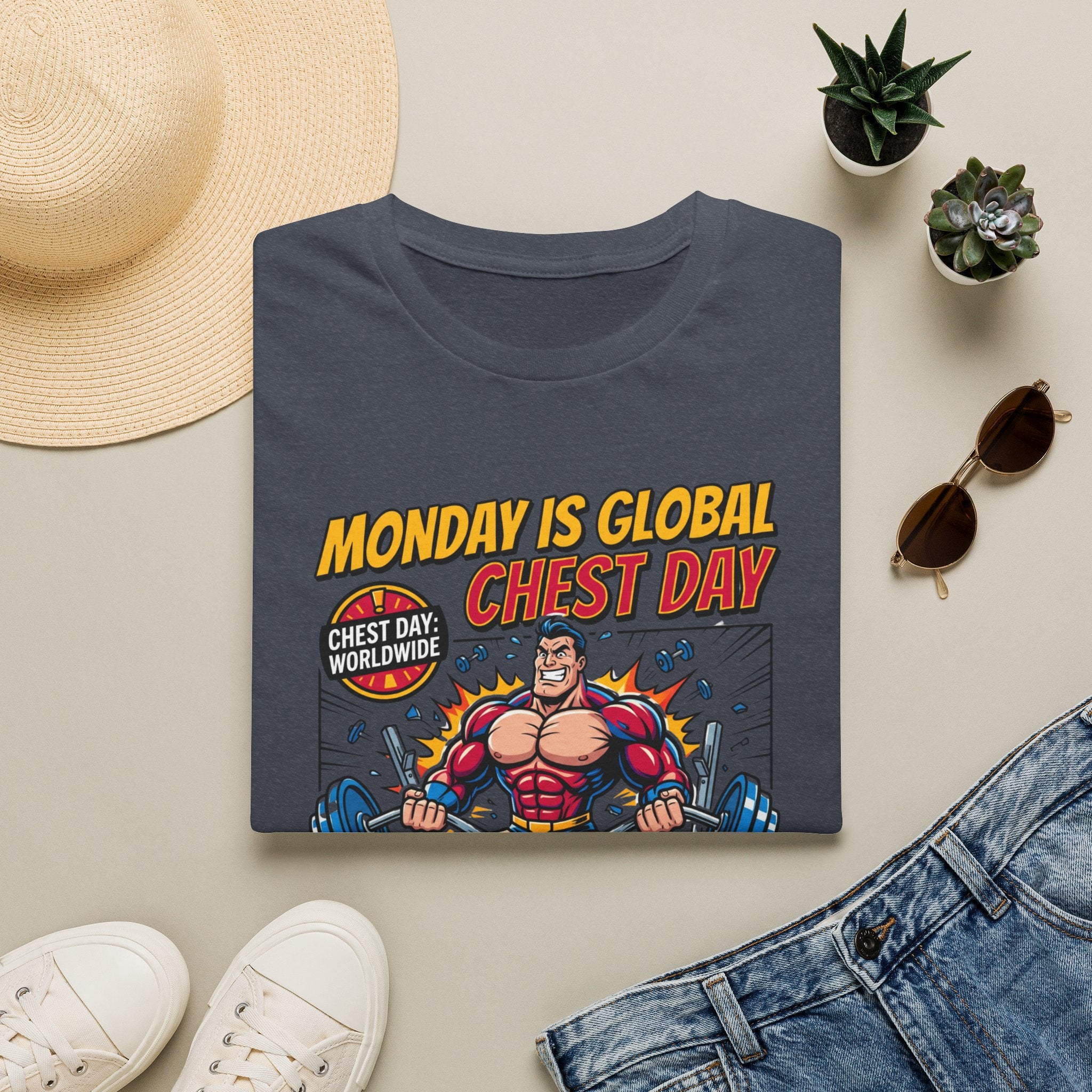 Monday is Global chest day - Comic T-Shirt