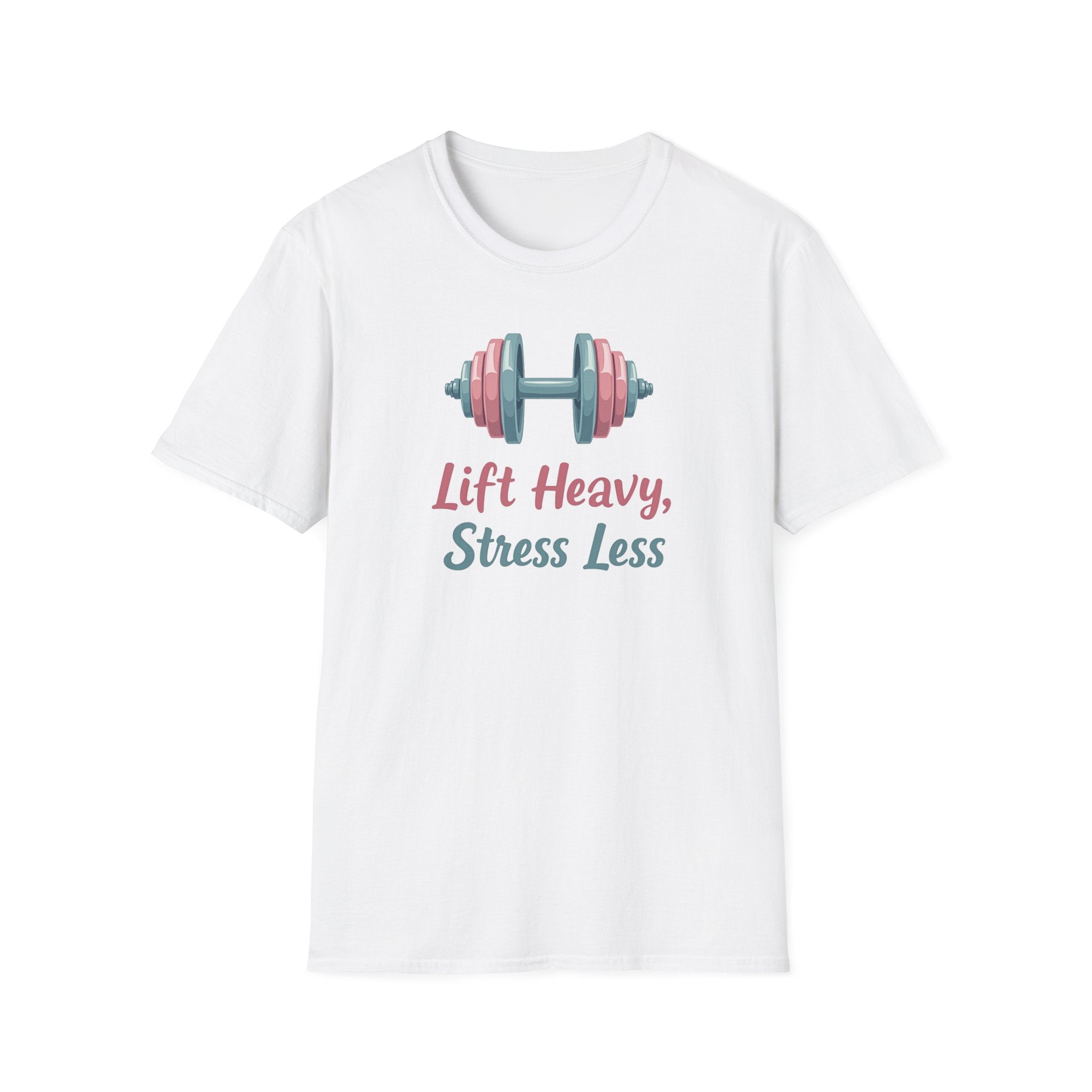 Lift Heavy, Stress Less – Barbell Bliss Edition T-Shirt