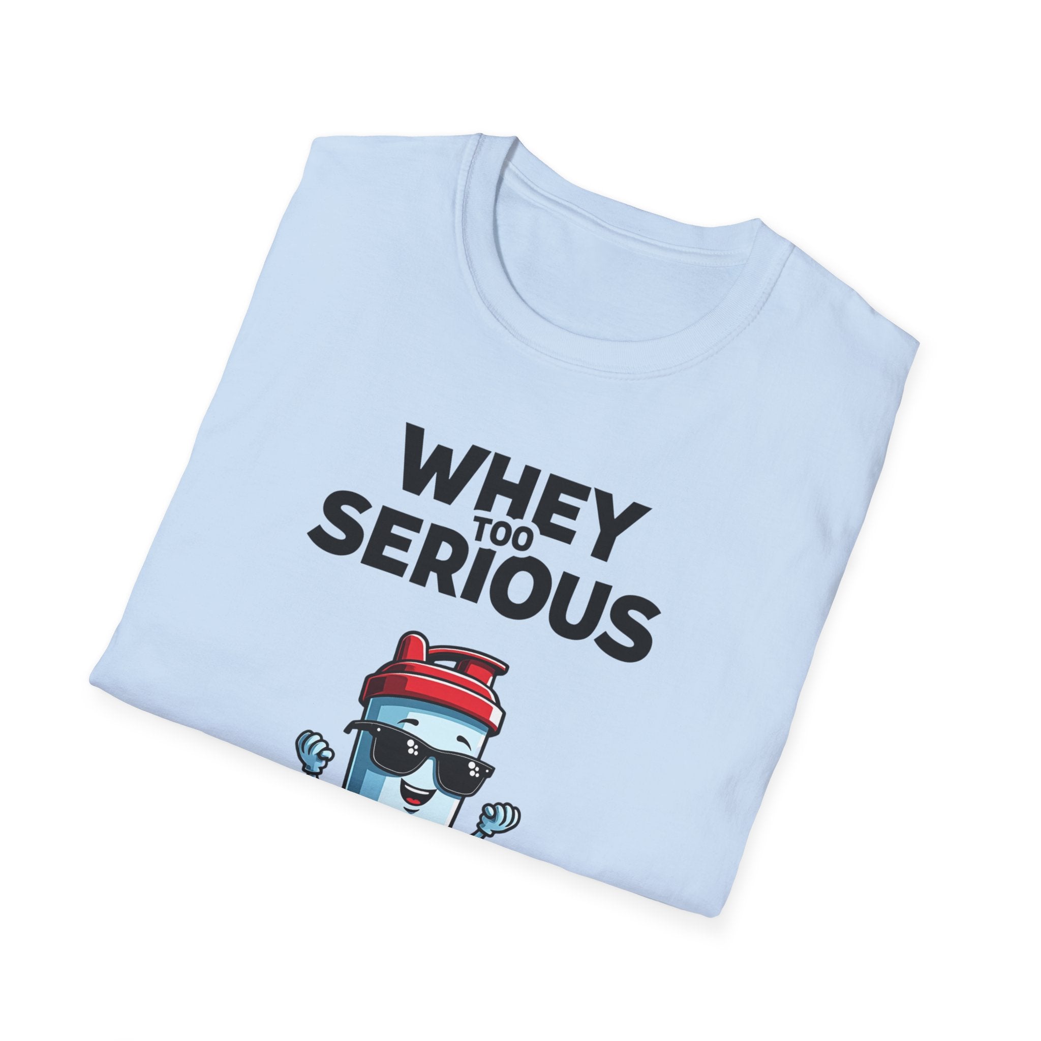 Whey Too Serious – Cartoon Shaker Edition T-Shirt