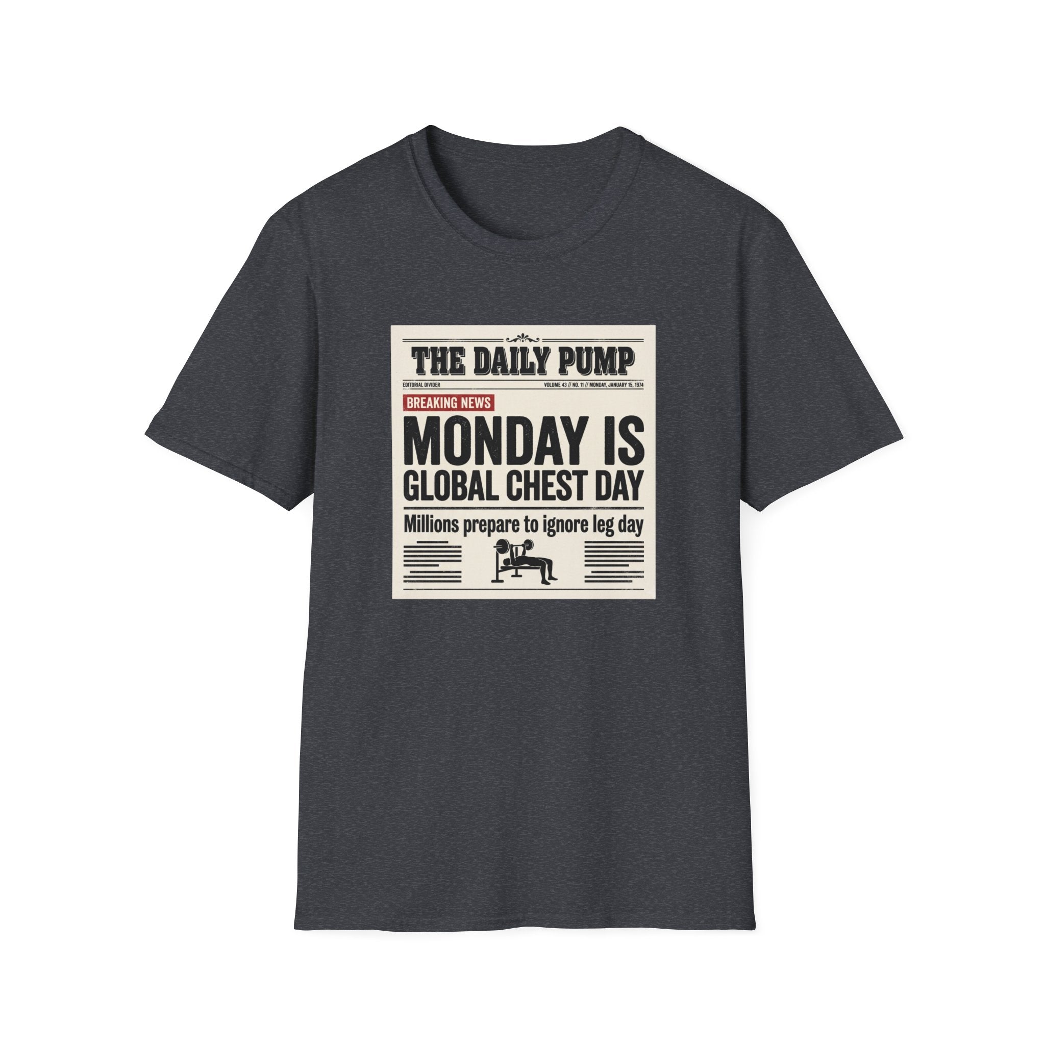 Monday is Global chest day - News style T-Shirt
