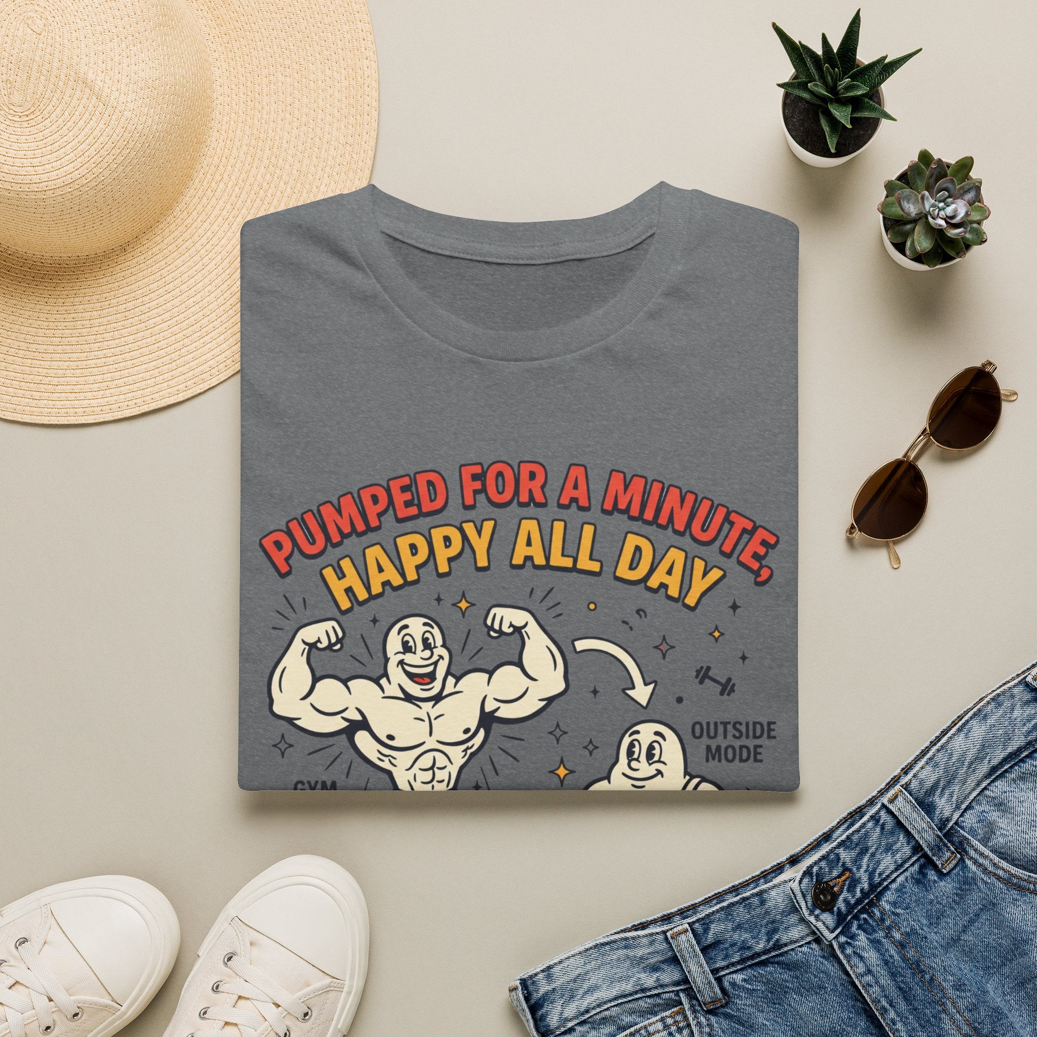 Pumped for a minute, happy all day T-Shirt