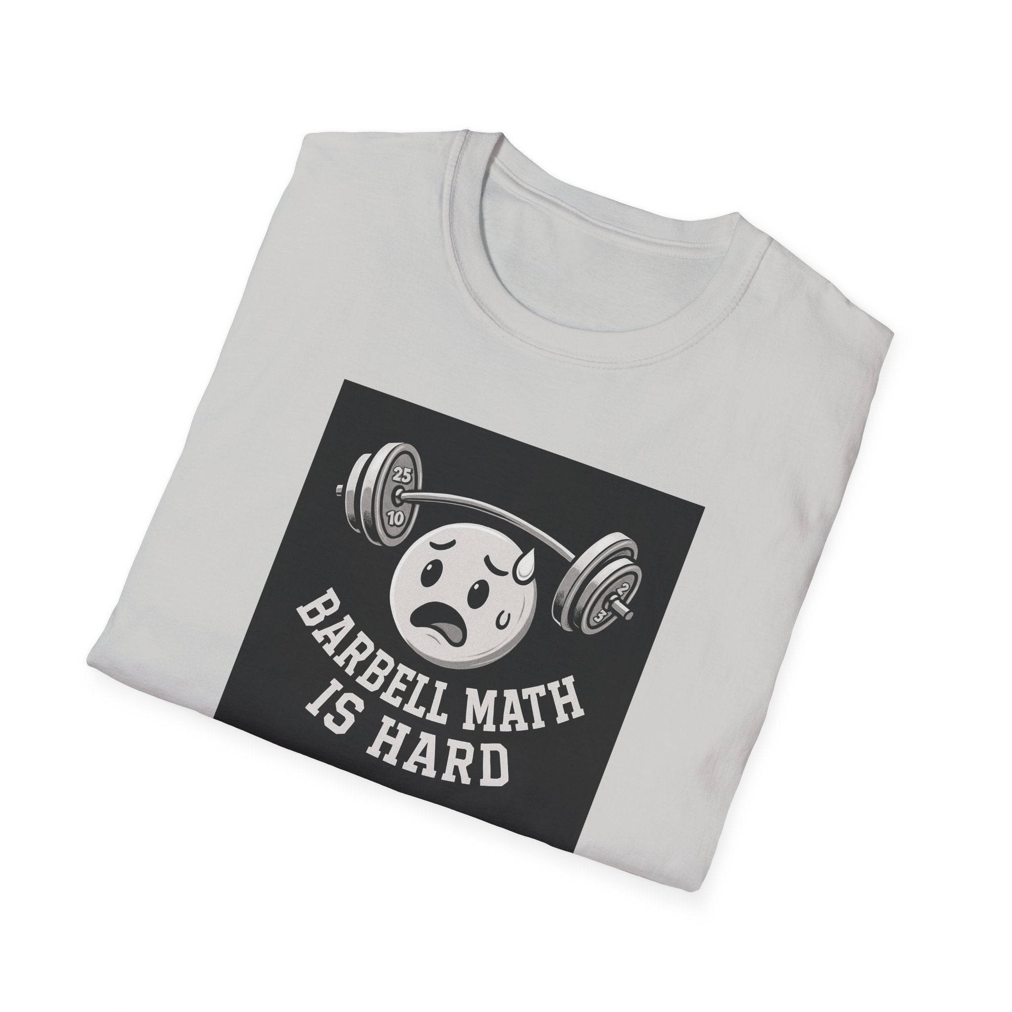 Barbell Math Is Hard – Confused Emoji Gym Tee T-Shirt