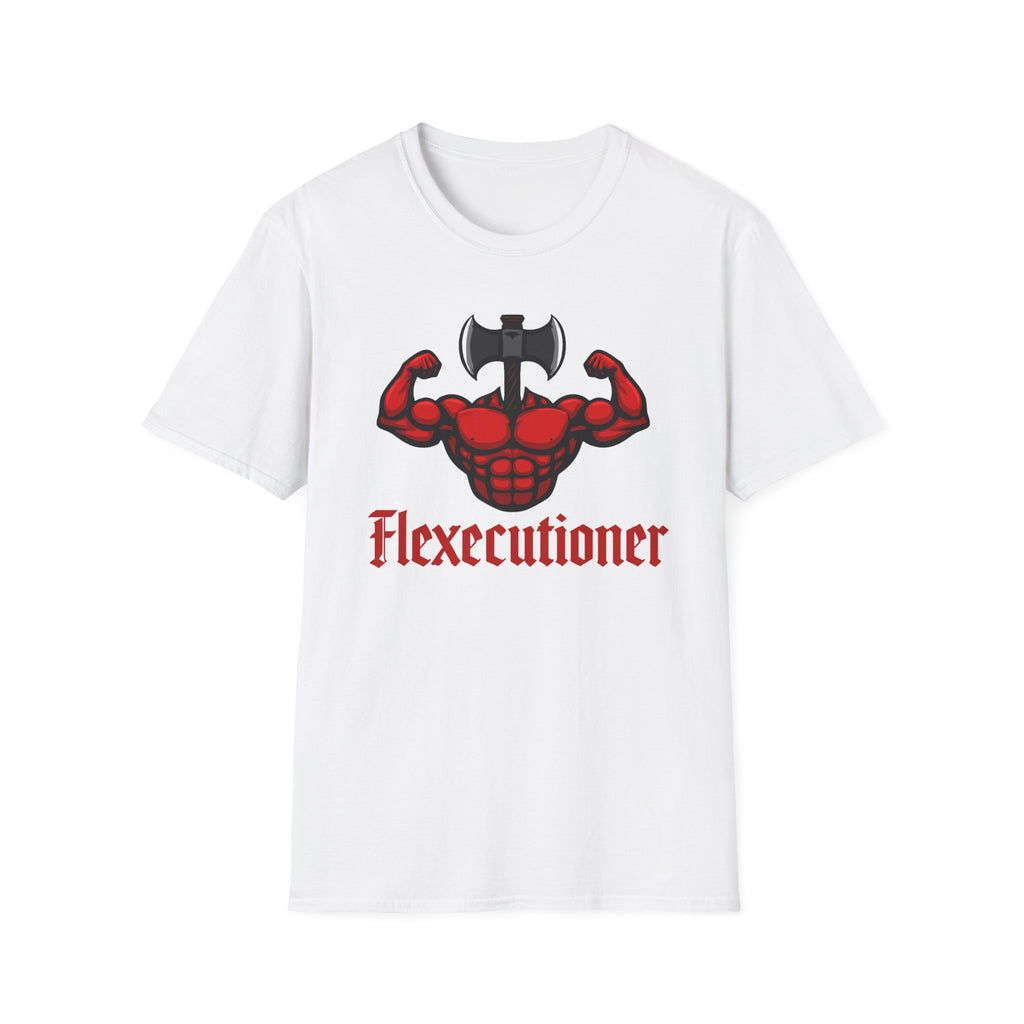 Flexecutioner – Muscular Axe Warrior Emblem T-Shirt