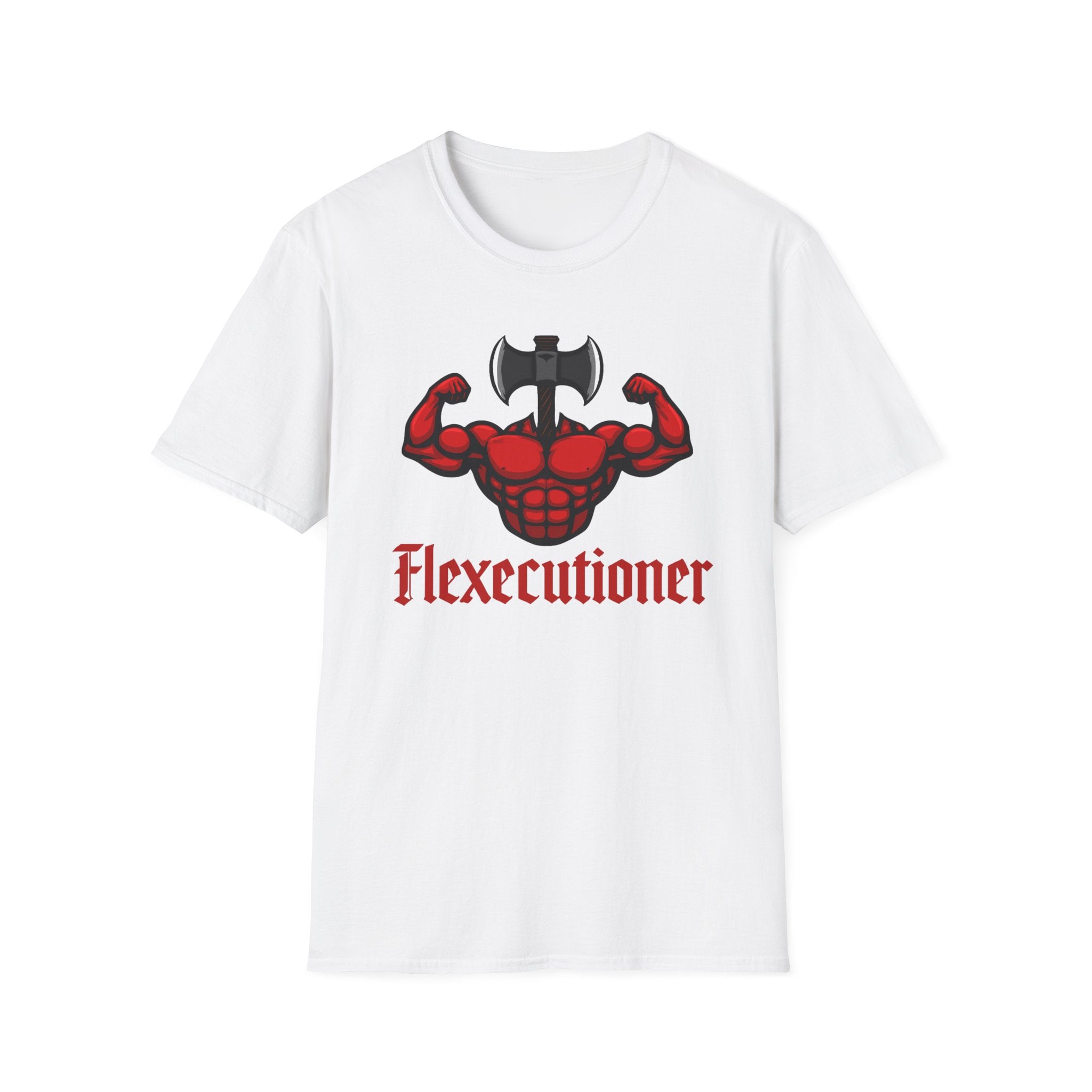 Flexecutioner – Muscular Axe Warrior Emblem T-Shirt