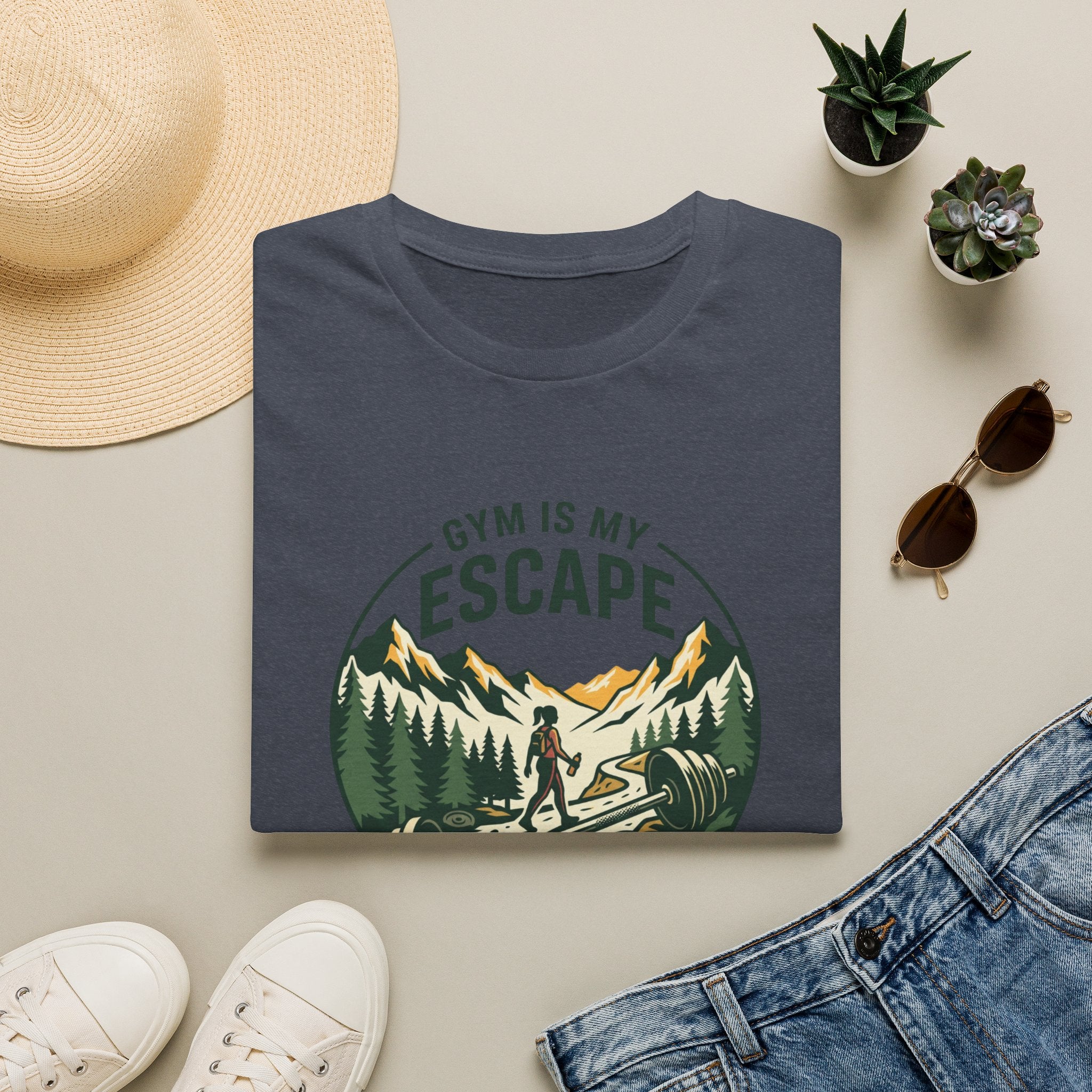 Gym is my escape - Adventure style T-Shirt