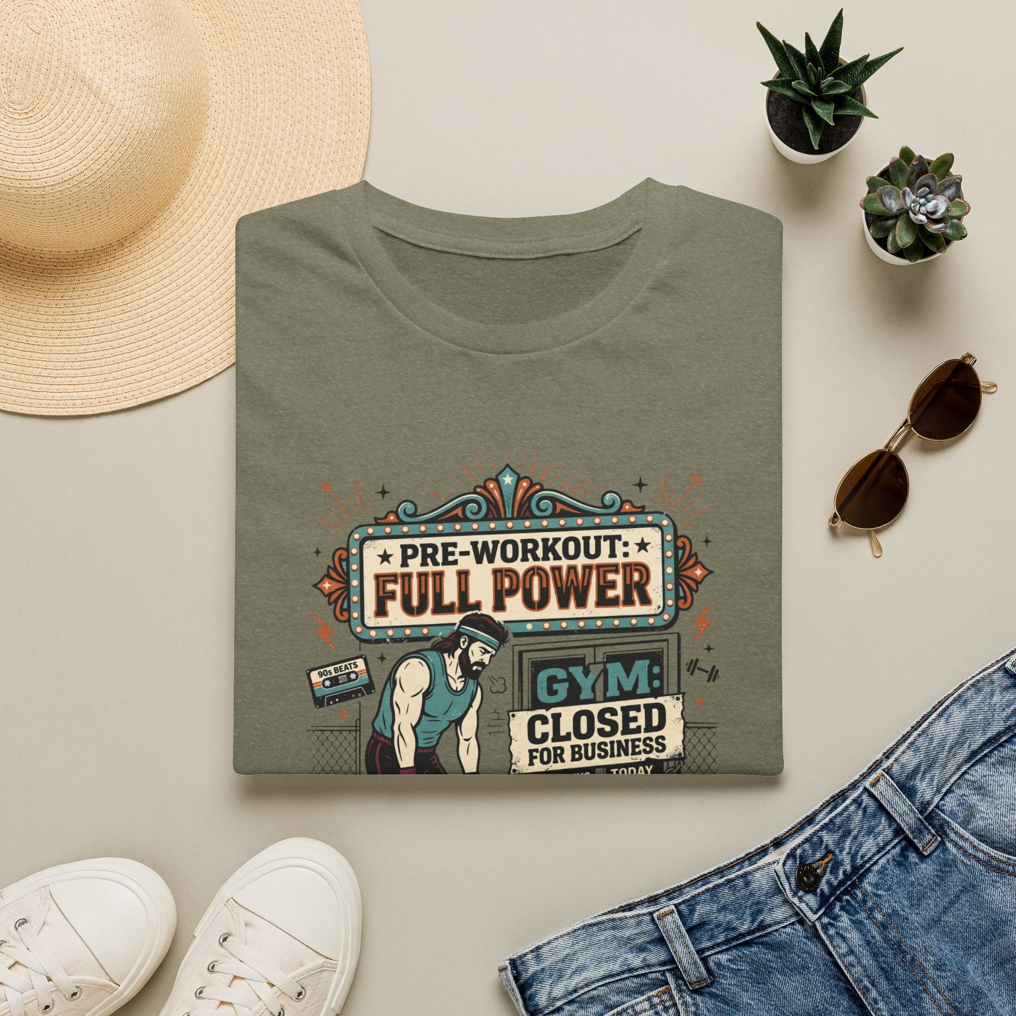 Pre workout _ Full power, Gym _ Closed T-Shirt