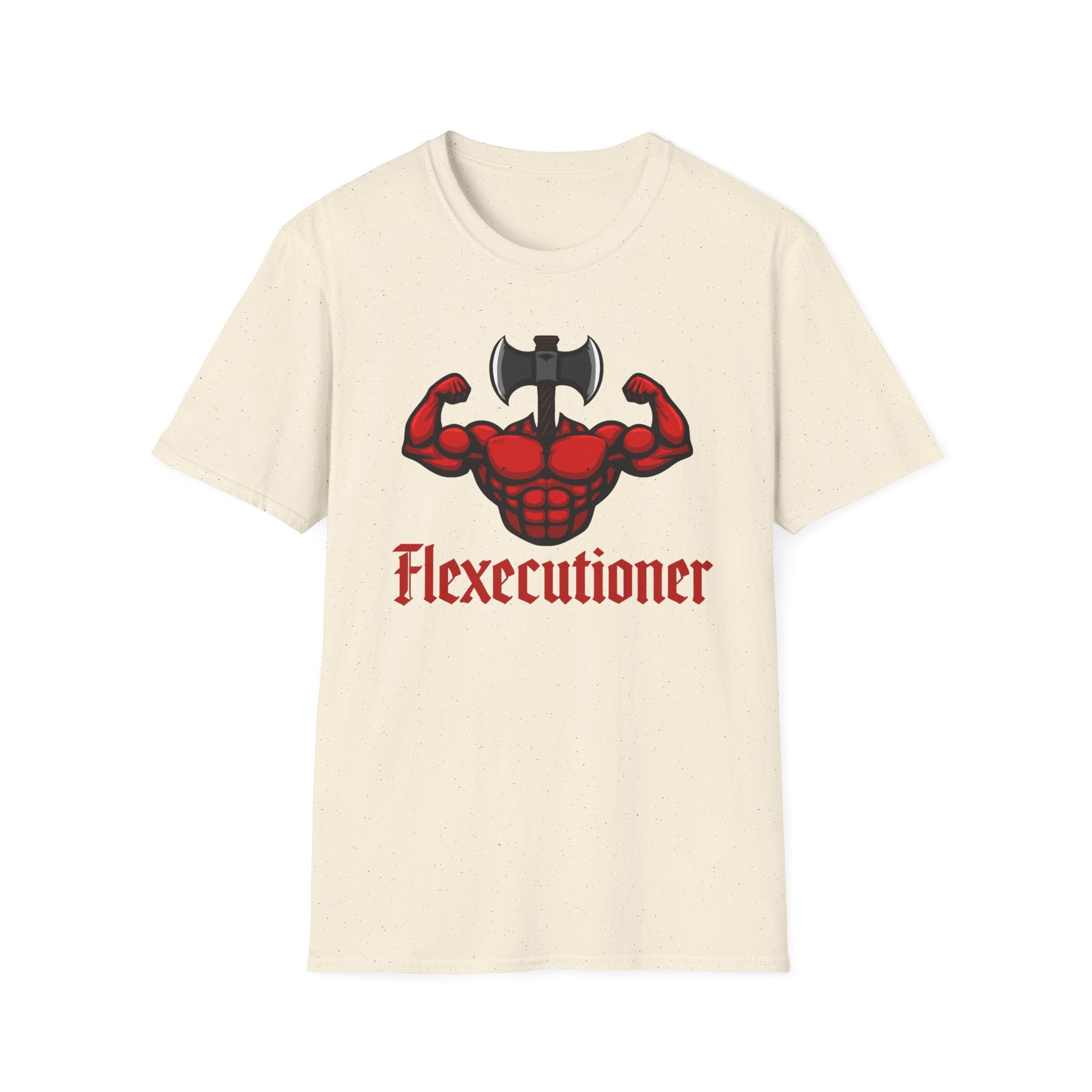 Flexecutioner – Muscular Axe Warrior Emblem T-Shirt
