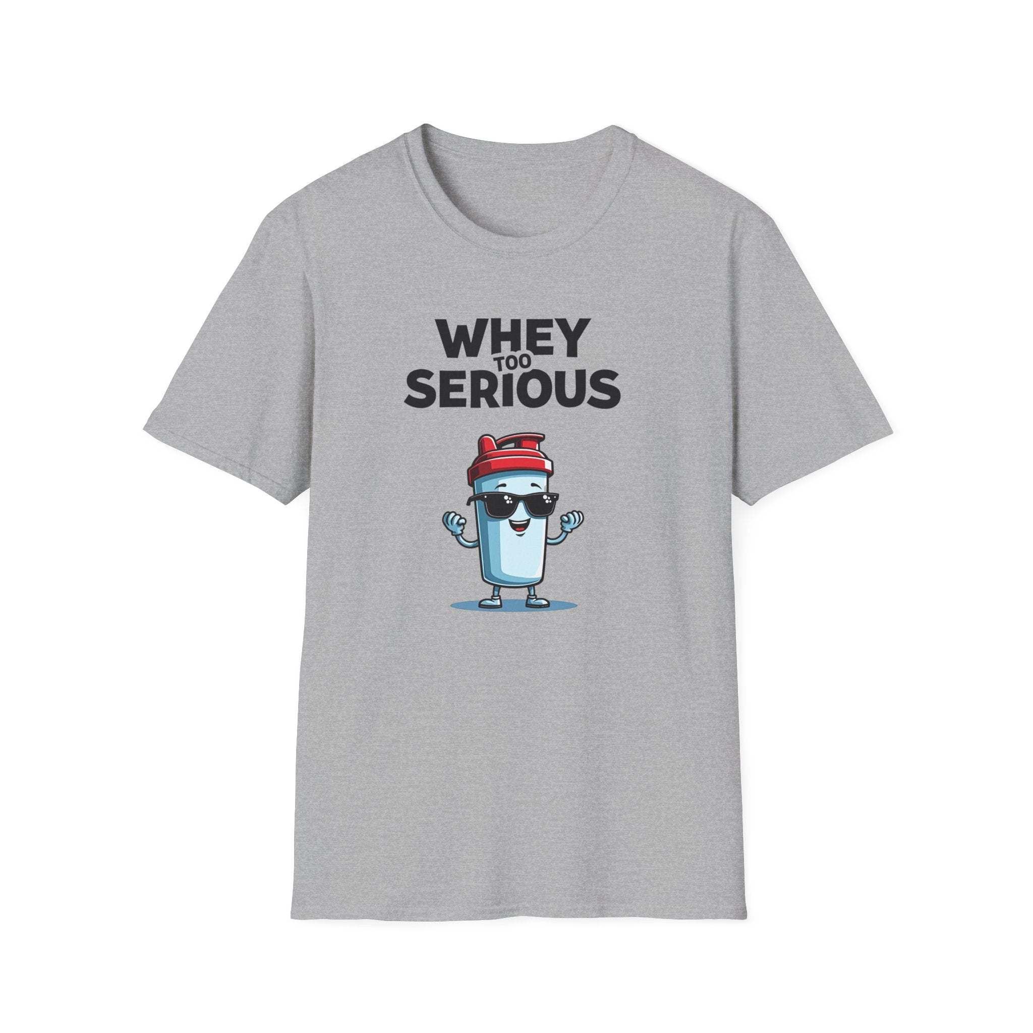 Whey Too Serious – Cartoon Shaker Edition T-Shirt