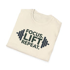 Lift Strong – Focus. Lift. Repeat. T-Shirt