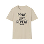 Pray. Lift. Repeat. – Faith and Focus Gym Tshirt