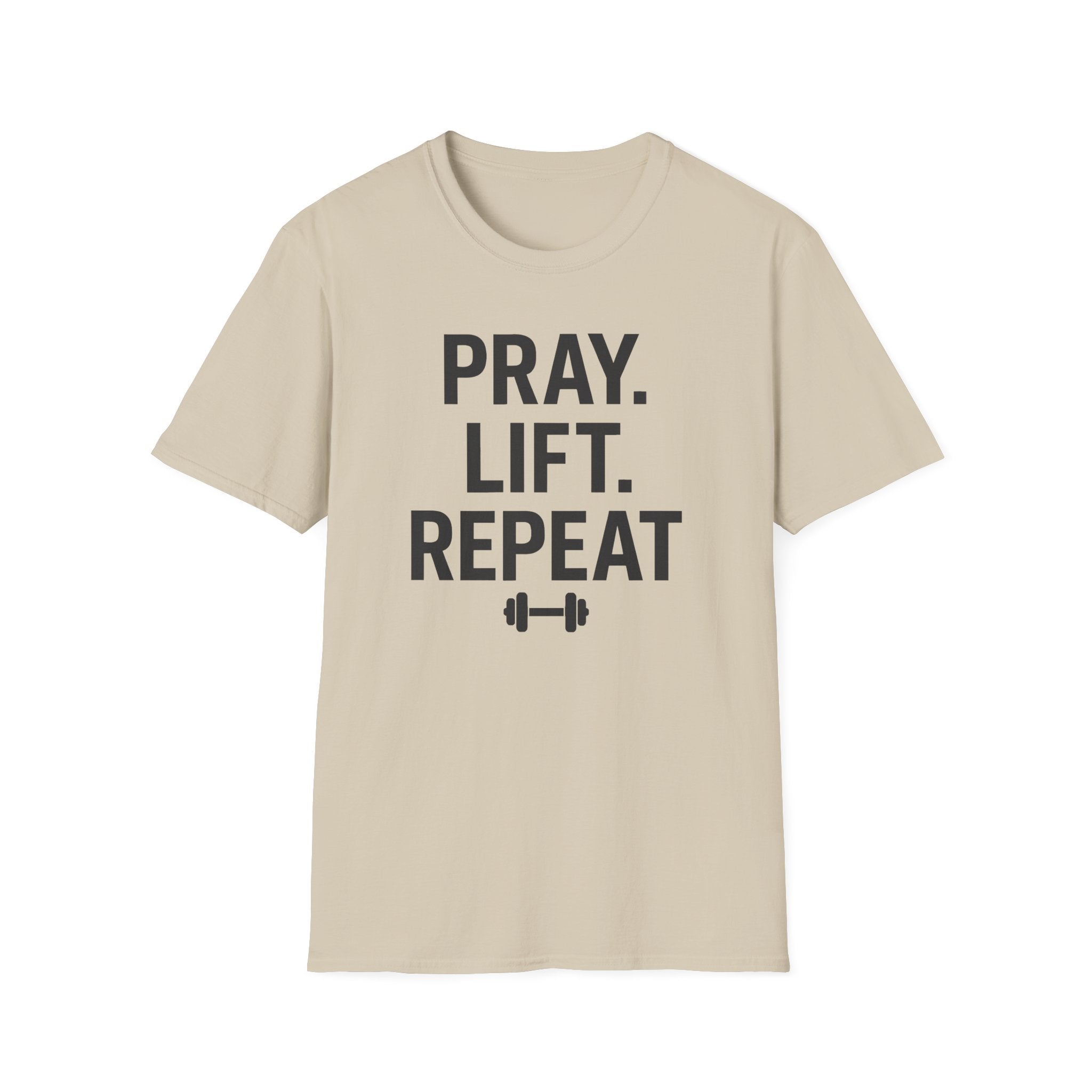 Pray. Lift. Repeat. – Faith and Focus Gym Tshirt