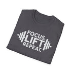Lift Strong – Focus. Lift. Repeat. T-Shirt