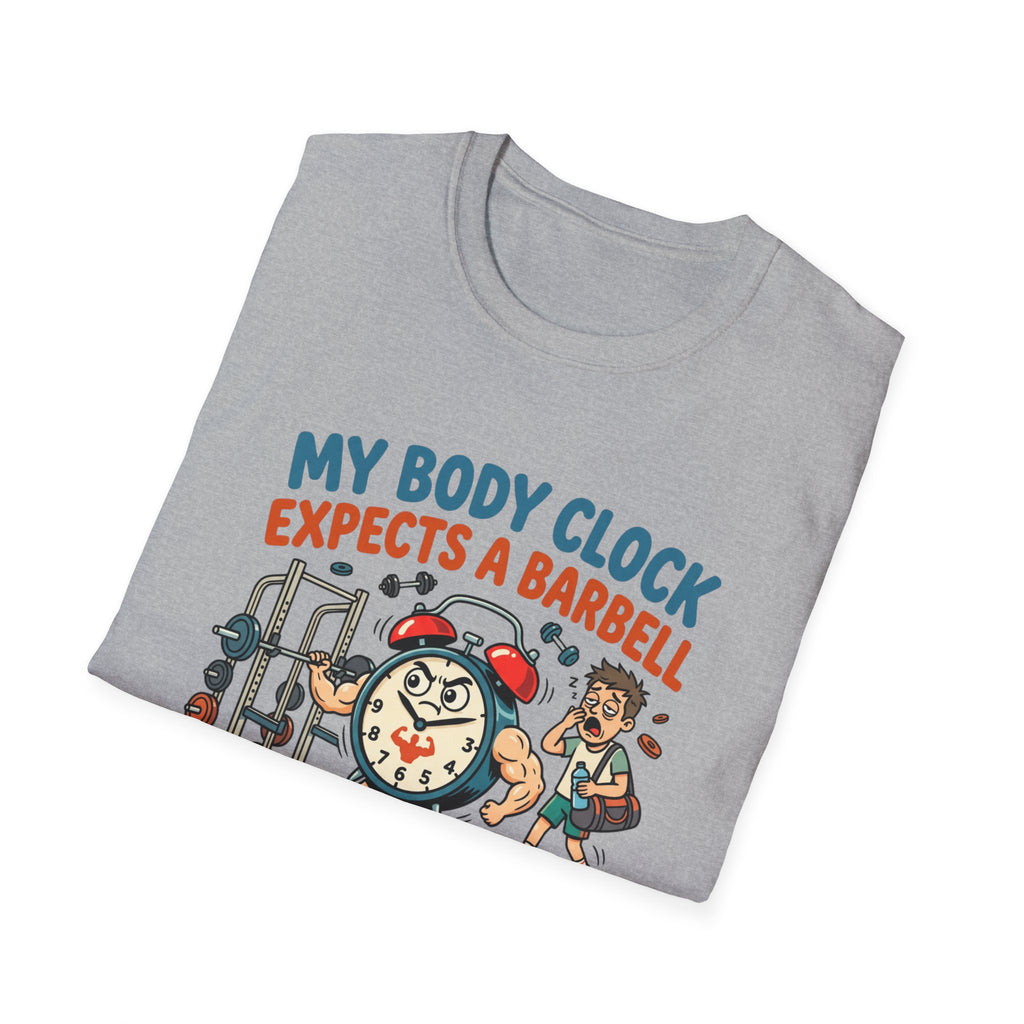 Body clock expects barbell T-Shirt