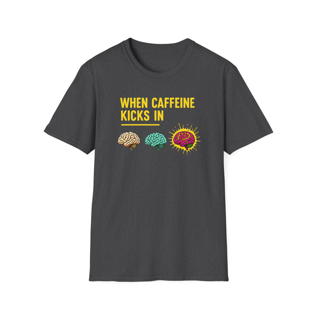 When Caffeine Kicks In Dark edition – Comic Pop Brain Burst T-Shirt