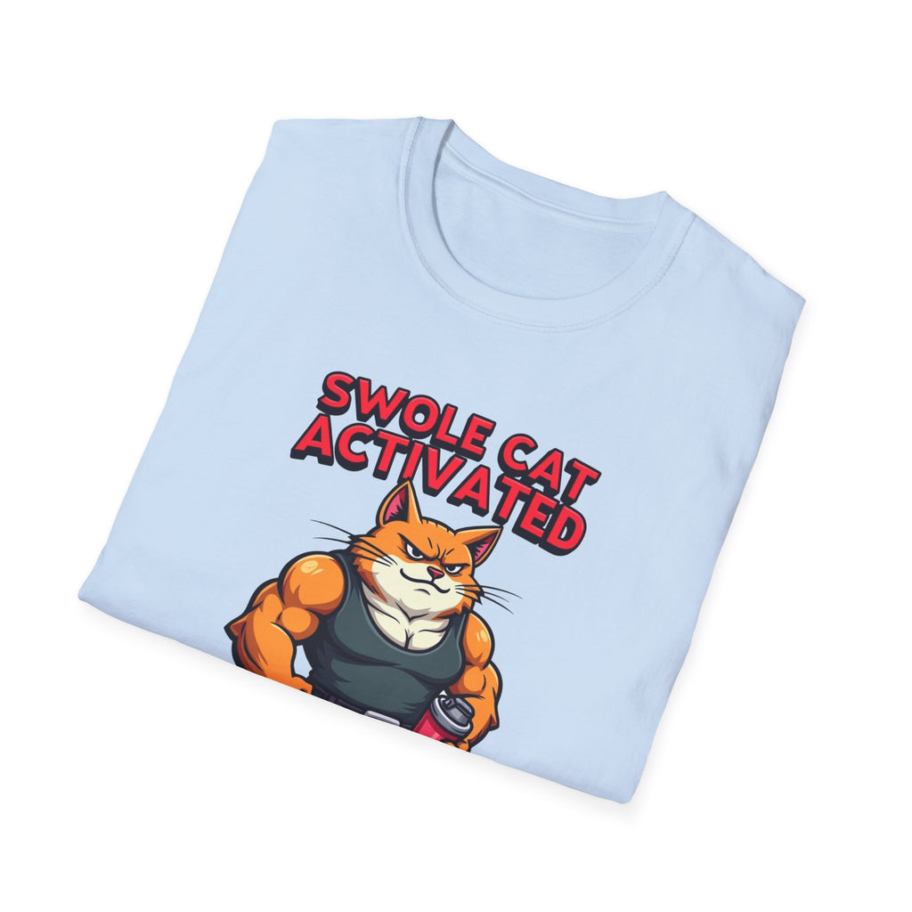 Swole Cat Activated – Pre-Workout Pouncer Edition T-Shirt