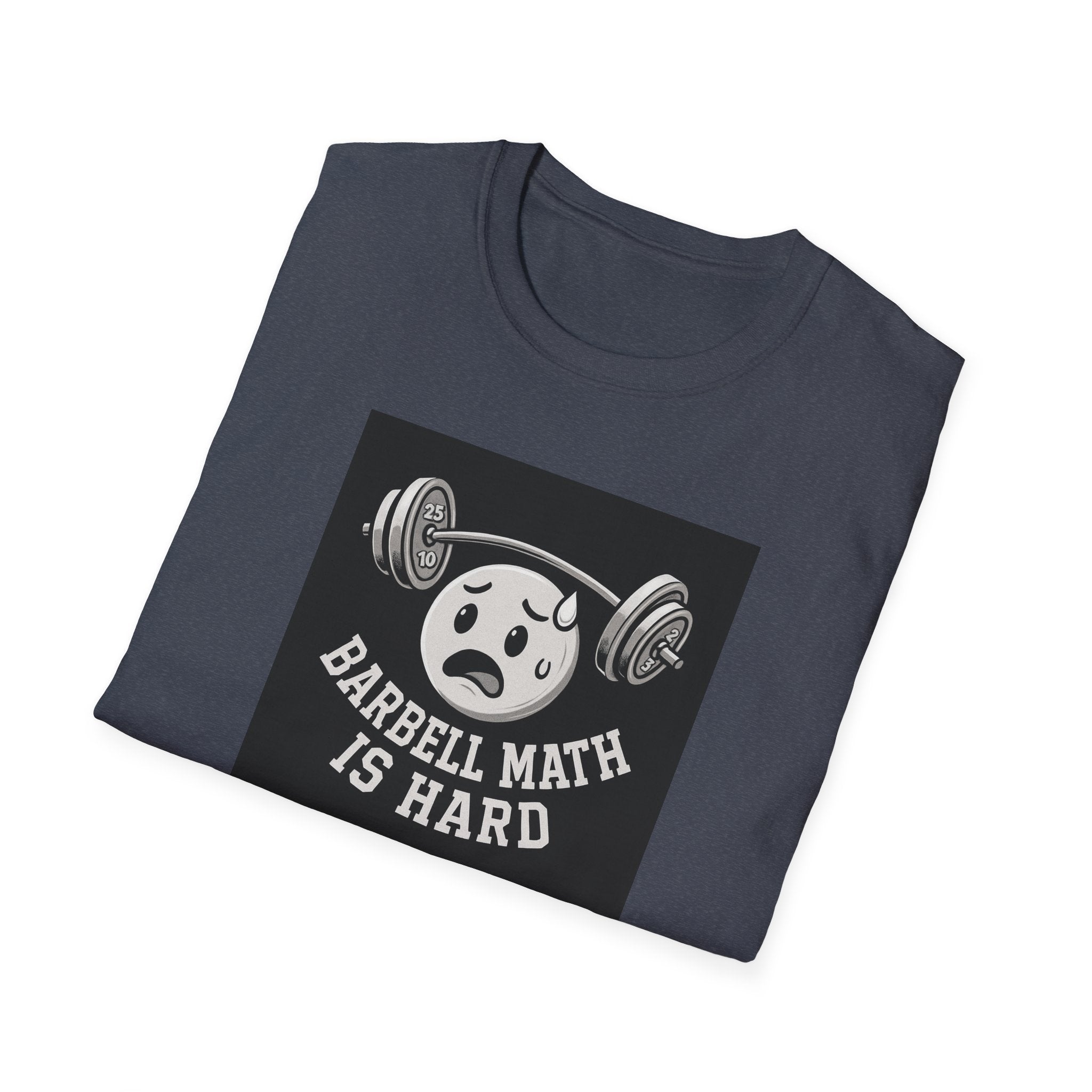 Barbell Math Is Hard – Confused Emoji Gym Tee T-Shirt