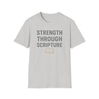 Strength Through Scripture – Bold Faith & Fitness Statement Tshirt