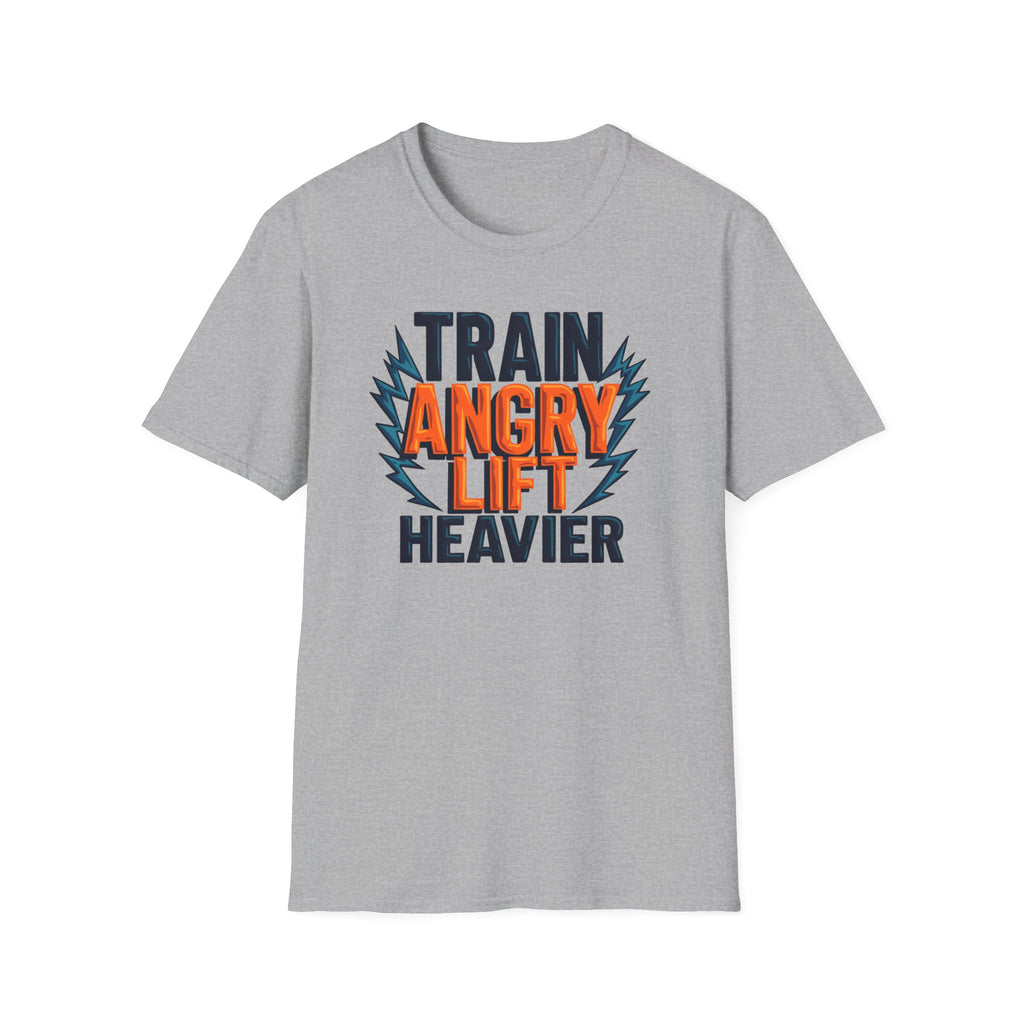Train Angry, Lift Heavier typo T-Shirt