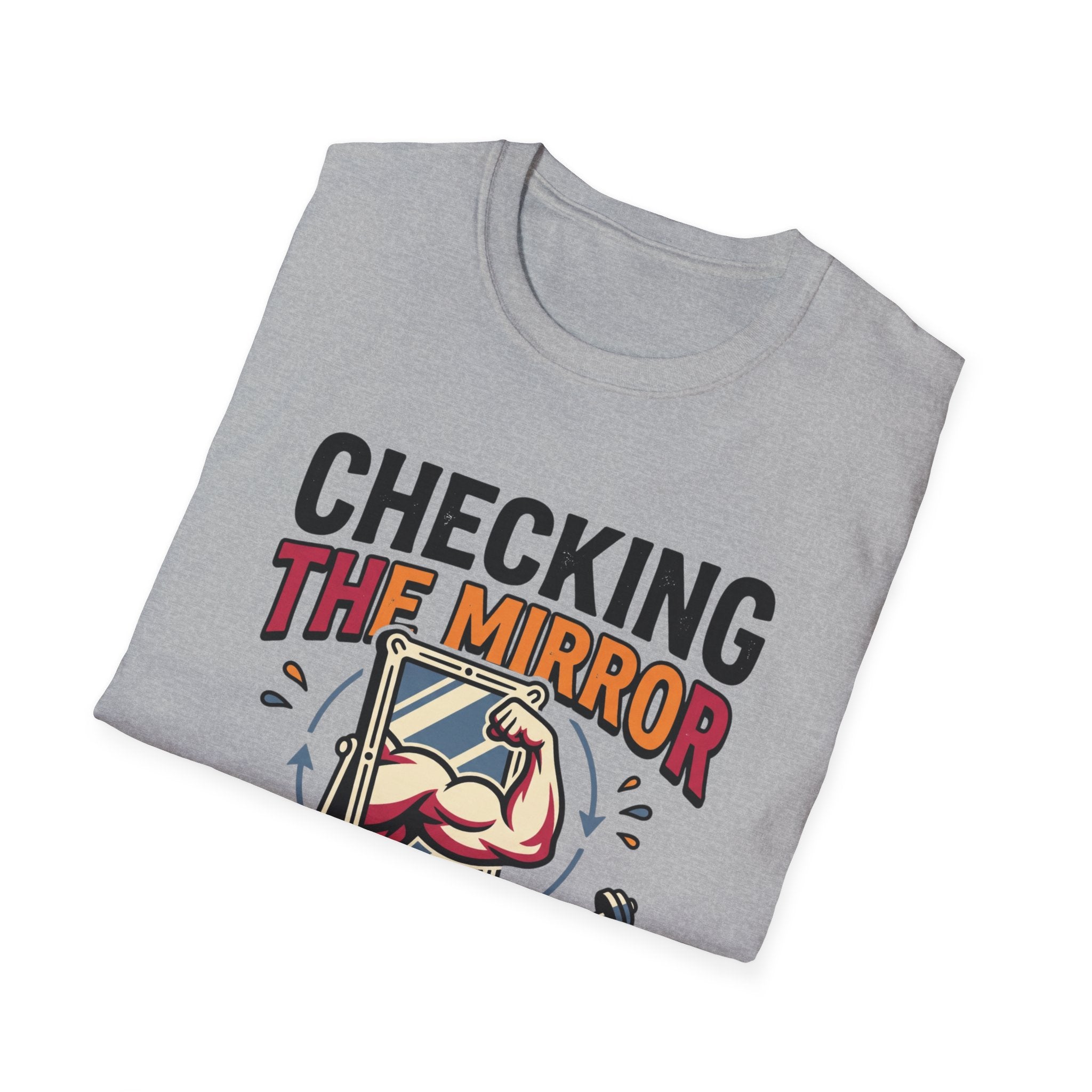 Checking the mirror is my Cardio T-Shirt